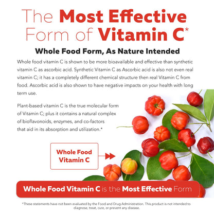 Organic Vitamin C | Whole Food Vitamin C from Fruit Plus Absorption Enhancing Cofactors - Vegan, Enhanced Bioavailability - Immune Support, Antioxidant, Total Health (90 Servings) - PrimeBioHealth - canada supplements
