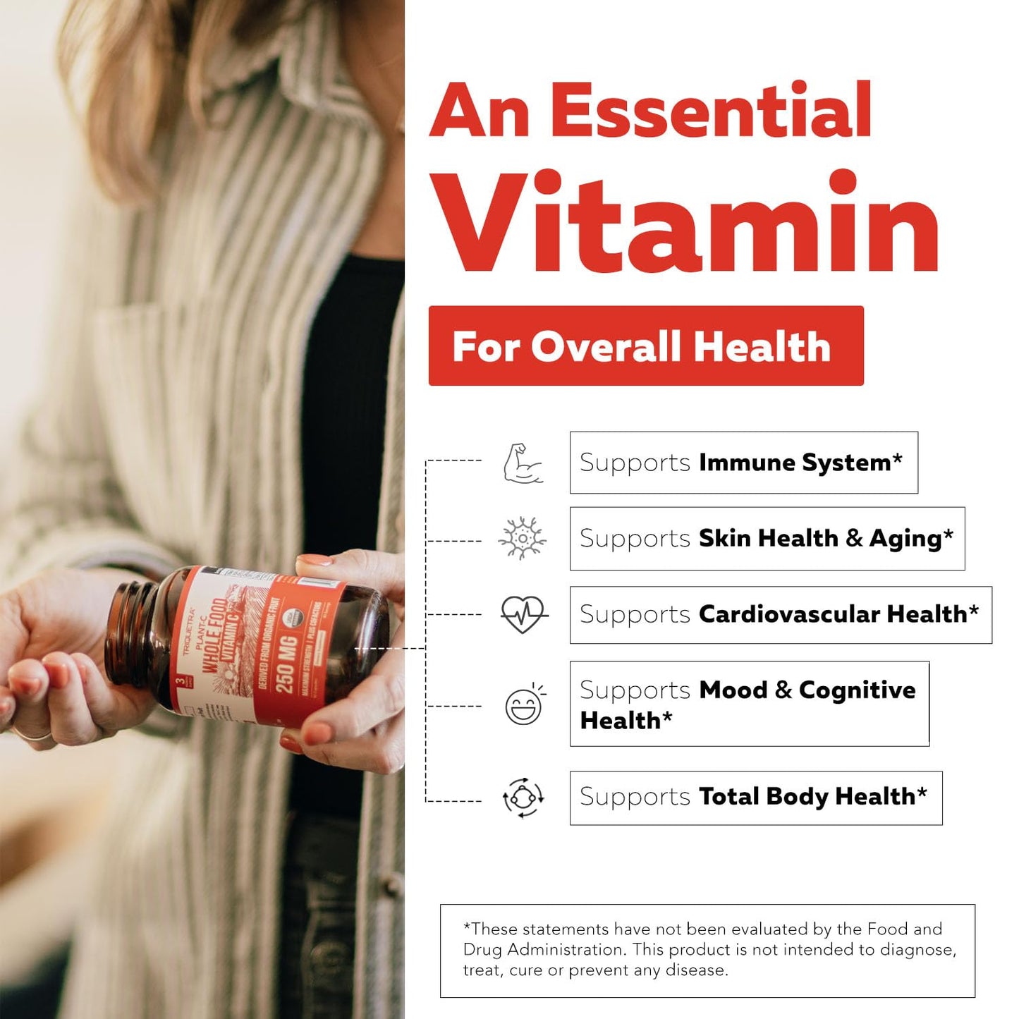 Organic Vitamin C | Whole Food Vitamin C from Fruit Plus Absorption Enhancing Cofactors - Vegan, Enhanced Bioavailability - Immune Support, Antioxidant, Total Health (90 Servings) - PrimeBioHealth - canada supplements