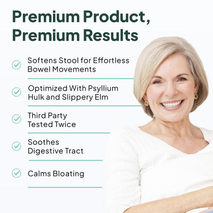 Organics Ocean Better Fiber - Daily Fiber Supplement - Soften Stool for Effortless Bowel Movements - with Psyllium Hulk and Slippery Elm - 90 Capsules - PrimeBioHealth - canada supplements