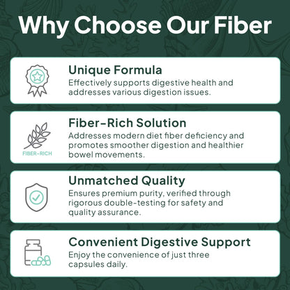 Organics Ocean Better Fiber - Daily Fiber Supplement - Soften Stool for Effortless Bowel Movements - with Psyllium Hulk and Slippery Elm - 90 Capsules - PrimeBioHealth - canada supplements