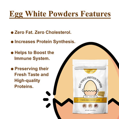 Orgnisulmte Egg White Protein Powder 8 Oz, Pasteurized Dried Egg Whites Protein, Gluten-Free, Non-GMO, Unflavored, Free Range High Whip for Baking, Desserts 227g - PrimeBioHealth - canada supplements