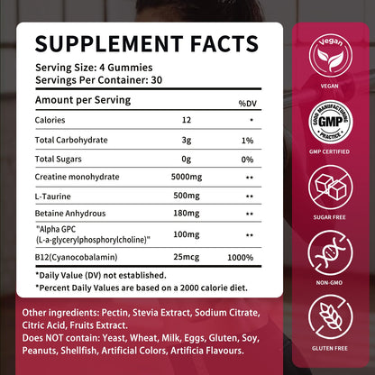 OUYIYUA Creatine Monohydrate Gummies 5000mg for Men & Women - Sugar Free Pre-Workout Supplement, Chewables for Muscle Strength, Muscle Builder, Energy Boost, - PrimeBioHealth - canada supplements