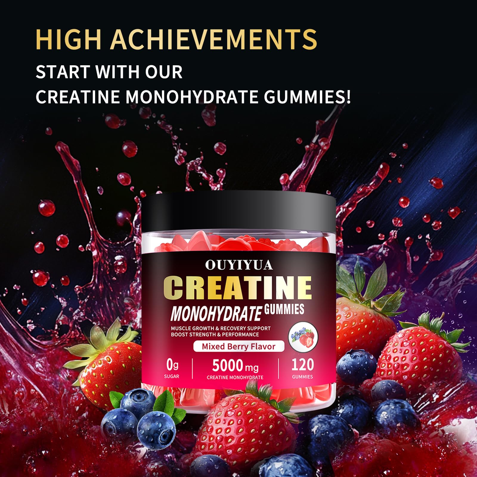 OUYIYUA Creatine Monohydrate Gummies 5000mg for Men & Women - Sugar Free Pre-Workout Supplement, Chewables for Muscle Strength, Muscle Builder, Energy Boost, - PrimeBioHealth - canada supplements