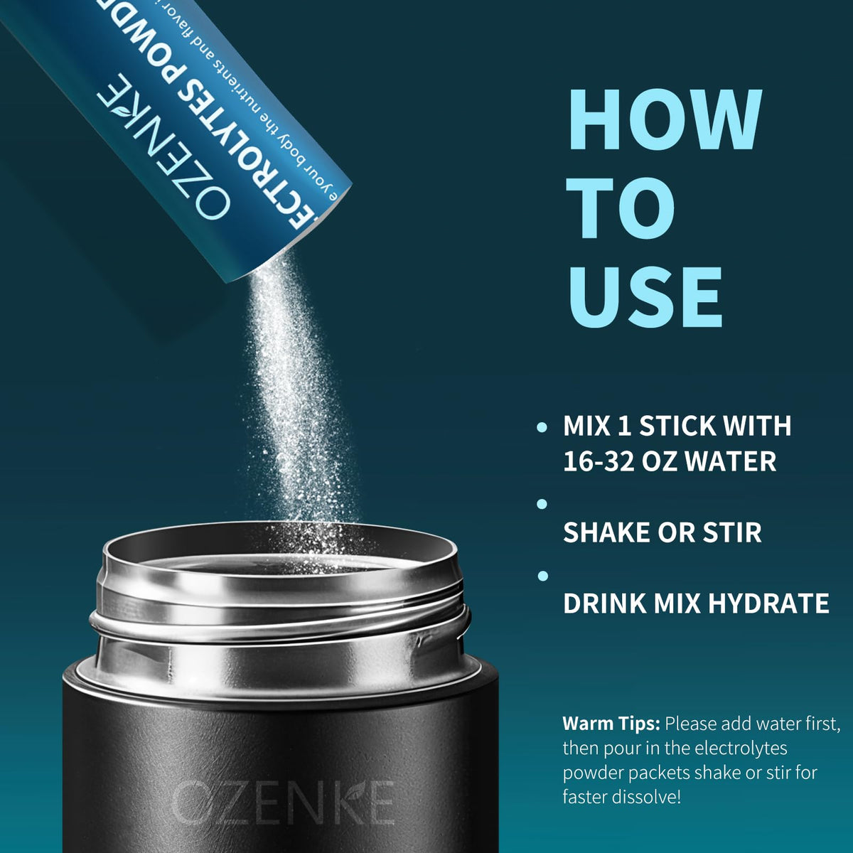 OZENKE Electrolytes Powder Packets, 30 Sticks Hydration Packets Sugar Free, Electrolyte Drink Mix Travel Electrolyte Packets - PrimeBioHealth - canada supplements