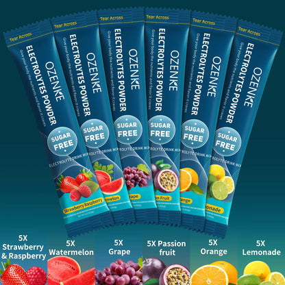 OZENKE Electrolytes Powder Packets, 30 Sticks Hydration Packets Sugar Free, Electrolyte Drink Mix Travel Electrolyte Packets - PrimeBioHealth - canada supplements