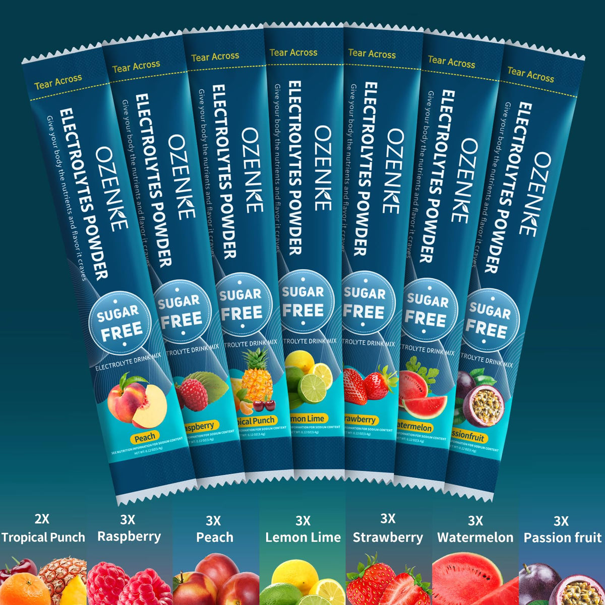 OZENKE Electrolytes Powder Packets, Hydration Packets, Electrolytes Powder No Sugar, Portable Electrolyte Drink Mix for Rapid Hydration, Sugar Free & Low Sodium - PrimeBioHealth - canada supplements