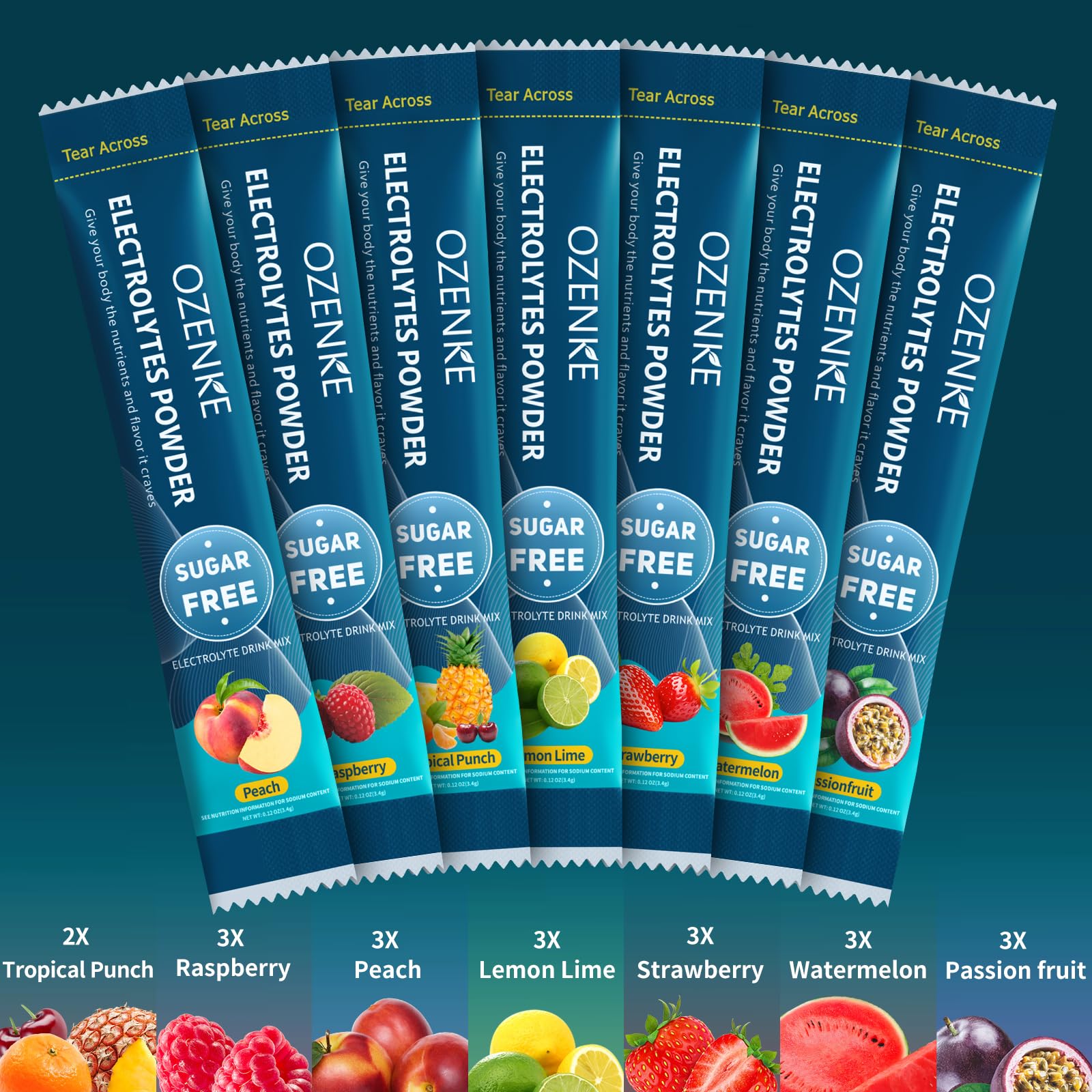 OZENKE Electrolytes Powder Packets, Hydration Packets, Electrolytes Powder No Sugar, Portable Electrolyte Drink Mix for Rapid Hydration, Sugar Free & Low Sodium - PrimeBioHealth - canada supplements