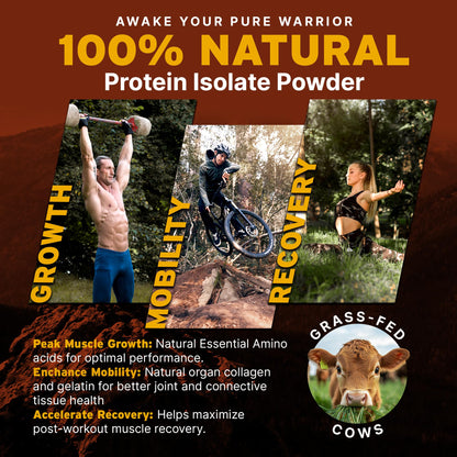 Paleo Pro 26G Beef Protein Powder - Grass Fed Protein Powder Isolate - Pure Animal Based Pastured & Cage-Free | Dairy & Gluten Free, Natural & Clean Proteins for Paleo & Keto - 15 Days Supply Vanilla - PrimeBioHealth - canada supplements