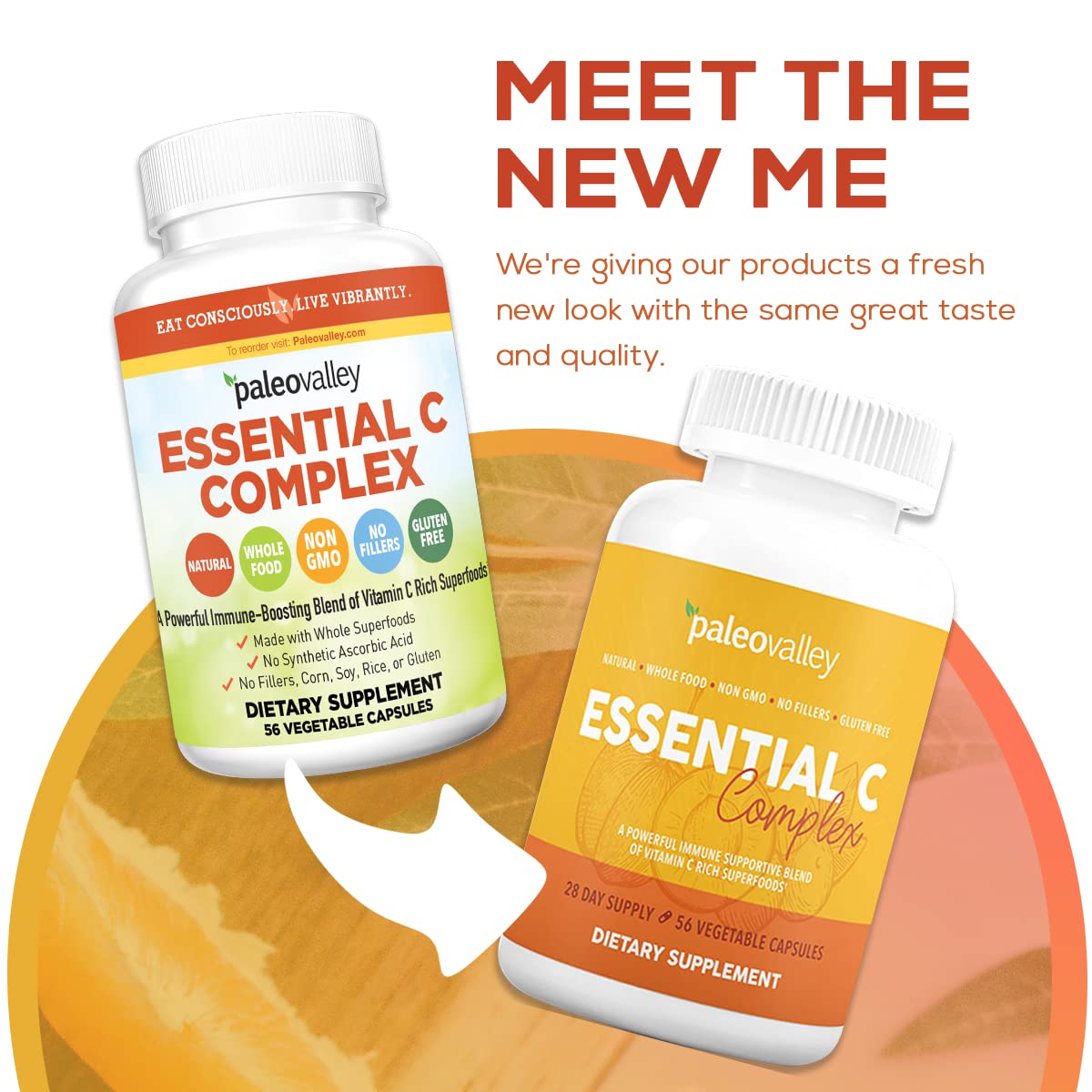 Paleovalley Essential C Complex - Vitamin C Supplement for Immune Support - 1 Pack, 450mg - Organic Superfoods Unripe Acerola Cherry, Camu Camu, Amla Berry - PrimeBioHealth - canada supplements