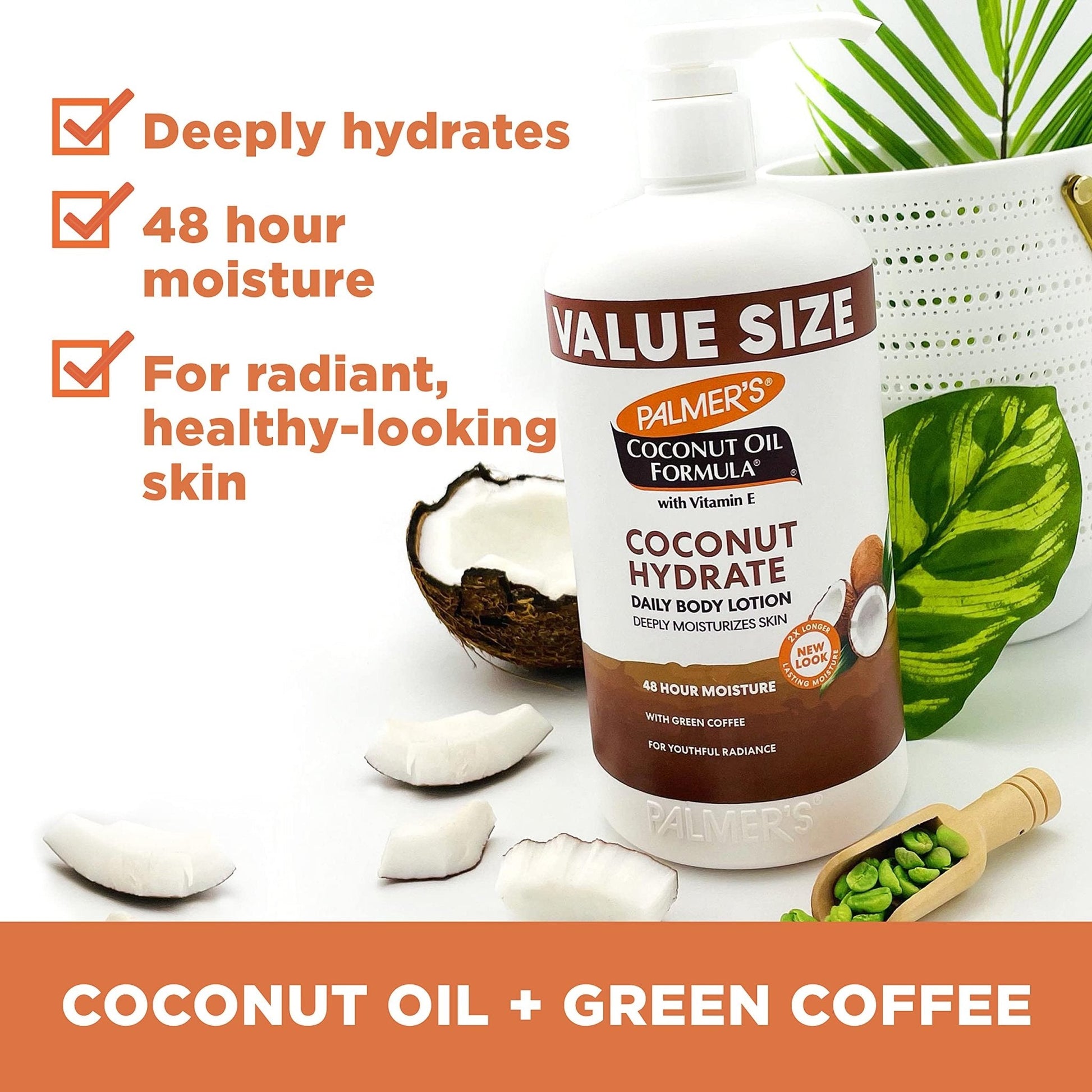 Palmer's Coconut Oil Formula Body Lotion for Dry Skin, Hand & Body Moisturizer with Green Coffee Extract & Vitamin E - PrimeBioHealth - canada supplements