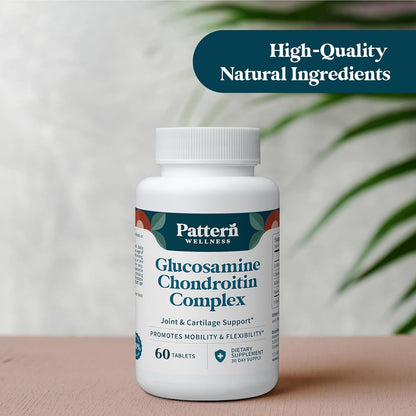 Pattern Wellness Glucosamine Chondroitin Complex with MSM & Hyaluronic Acid – Supports Joint, Cartilage & Flexibility Health – 60 Tablets - PrimeBioHealth - canada supplements