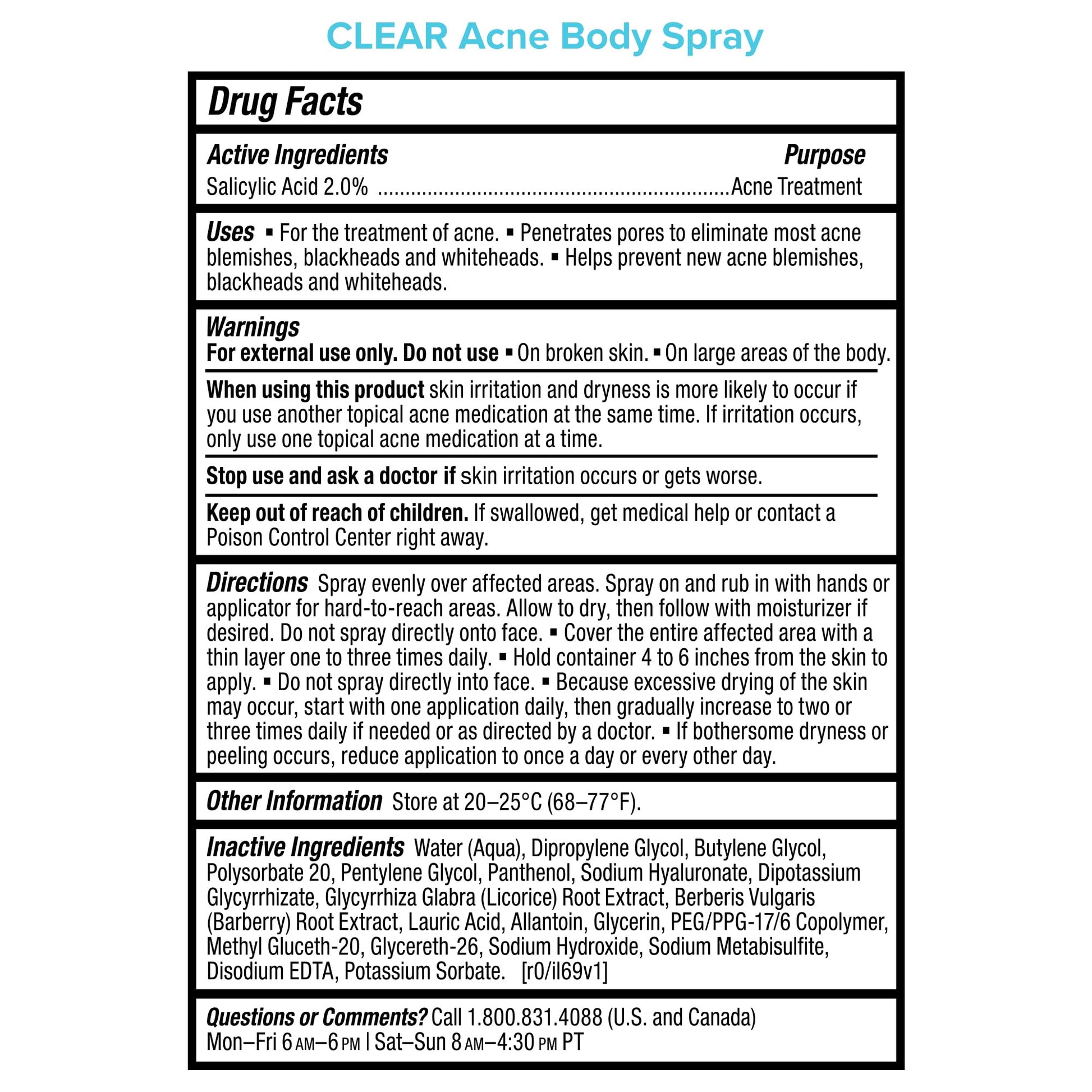 Paula's Choice CLEAR Exfoliating Back & Body Acne Spray, Bacne Spray with 2% BHA Salicylic Acid Back Acne Treatment for Clogged Pores - PrimeBioHealth - canada supplements