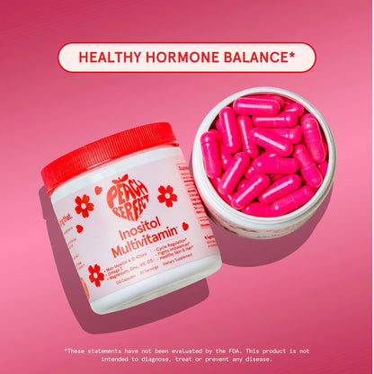 Peach Perfect Inositol Multivitamin – Myo-Inositol & D-Chiro 40:1 Blend, Omega-3, Vitamin D3, Magnesium, Zinc – Supports Women’s Health - PrimeBioHealth - canada supplements