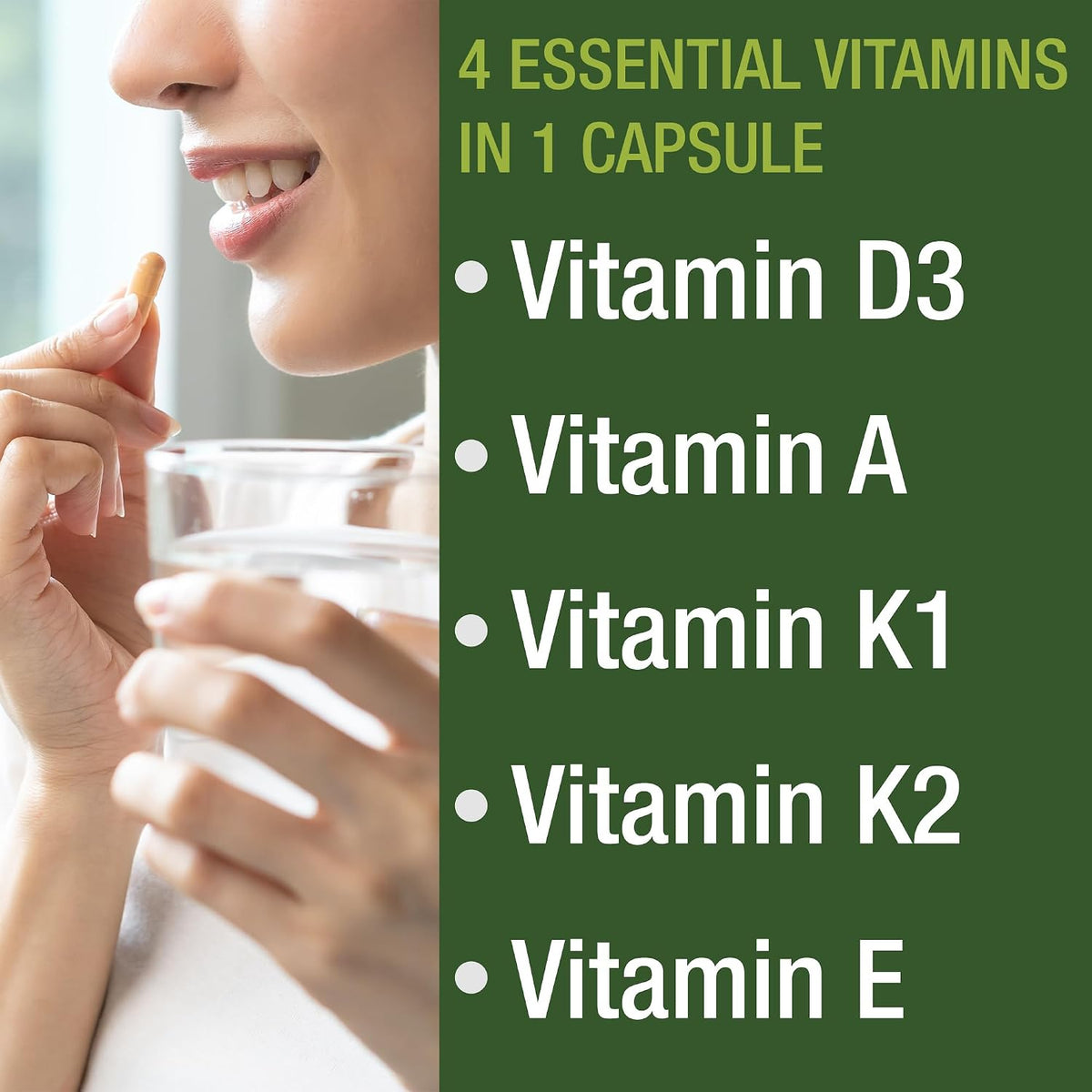 Peak Performance Vitamins D 5,000 iu + A + K + E All in 1 Easy to Swallow Vegan Capsule. ADK Vitamin Supplement with E D3 K2. Essential Vitamins for Mood, Immune, Bone, Vision, Heart - PrimeBioHealth - canada supplements