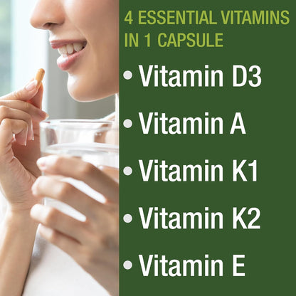 Peak Performance Vitamins D 5,000 iu + A + K + E All in 1 Easy to Swallow Vegan Capsule. ADK Vitamin Supplement with E D3 K2. Essential Vitamins for Mood, Immune, Bone, Vision, Heart - PrimeBioHealth - canada supplements