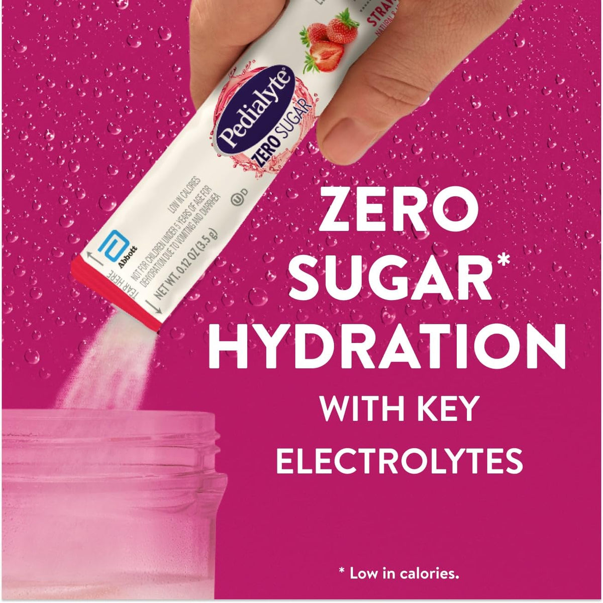 Pedialyte Electrolyte Drink Mix With Zero Sugar | Hydration With Key Electrolytes | Great Hydration Low in Calories | Strawberry, 24 Powder Packets - PrimeBioHealth - canada supplements