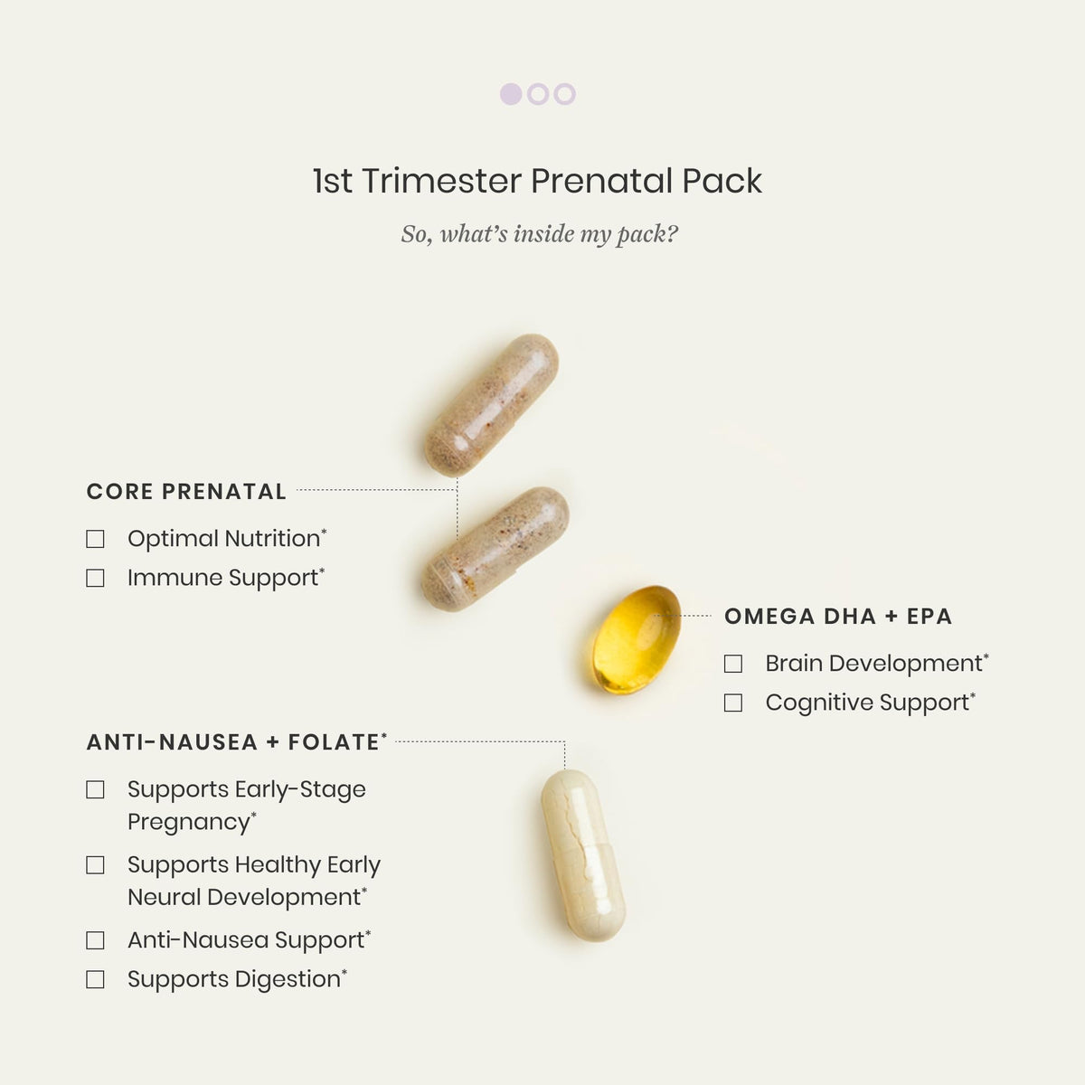 Perelel 1st Trimester Prenatal Pack, Multivitamin with Folate, Vitamin D, Omega 3, Iron & Ginger, Nutritional Support for Early Pregnancy - PrimeBioHealth - canada supplements