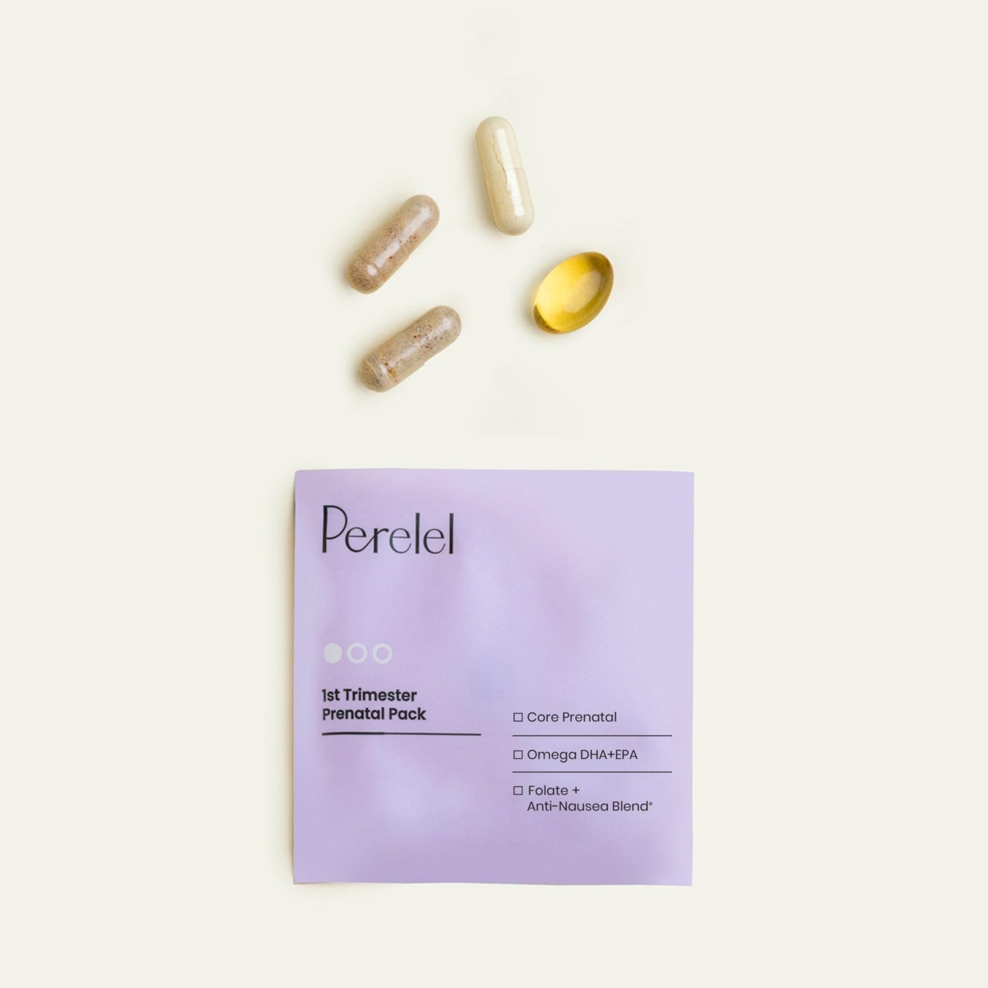 Perelel 1st Trimester Prenatal Pack, Multivitamin with Folate, Vitamin D, Omega 3, Iron & Ginger, Nutritional Support for Early Pregnancy - PrimeBioHealth - canada supplements