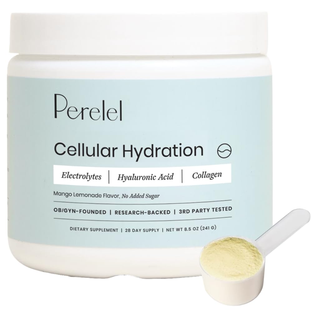 Perelel Hydration Powder, Electrolyte Supplement with Collagen & Hyaluronic Acid, Mango Lemonade Flavor, Soy & Gluten Free, Non GMO, No Added Sugar, 28 Servings - PrimeBioHealth - canada supplements