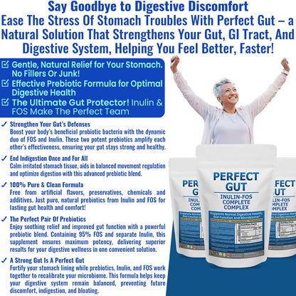 Perfect Gut: Inulin FOS Powder for Gut Health. Prebiotic Inulin. Unique Prebiotic 95% FOS Inulin Agave Fiber - PrimeBioHealth - canada supplements