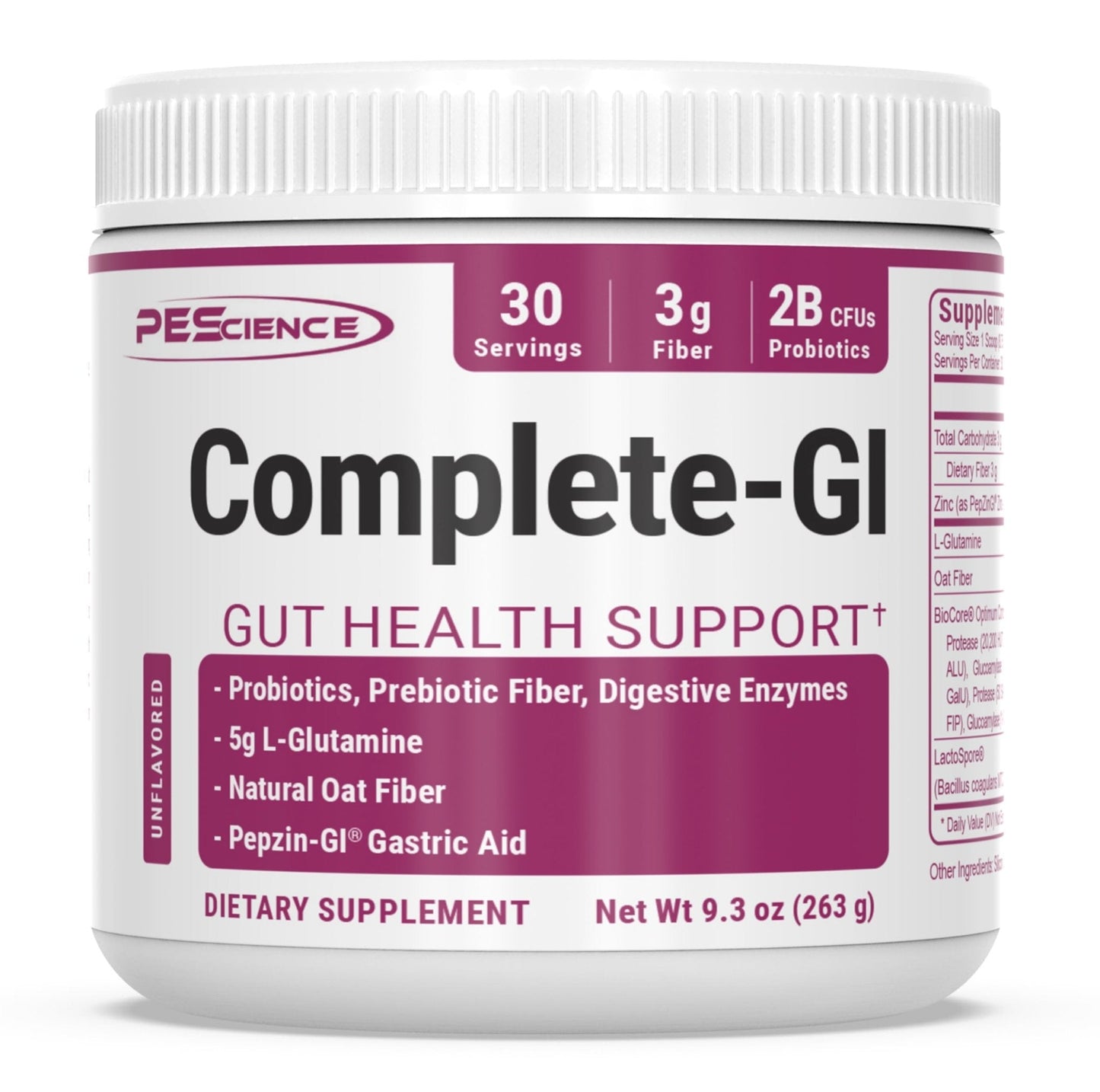 PEScience Complete-GI Gut Health Powder, Probiotics for Women and Men, Digestive Enzymes, Prebiotic Fiber, L-Glutamine - PrimeBioHealth - canada supplements