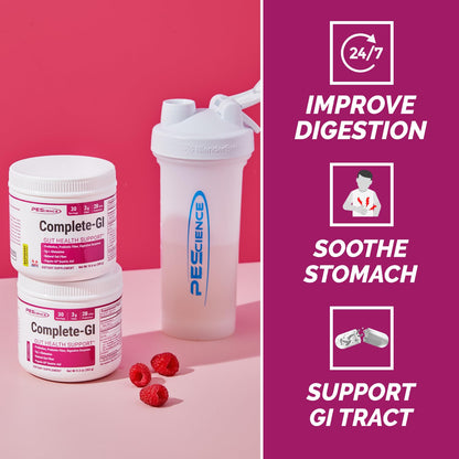 PEScience Complete-GI Gut Health Powder, Probiotics for Women and Men, Digestive Enzymes, Prebiotic Fiber, L-Glutamine - PrimeBioHealth - canada supplements