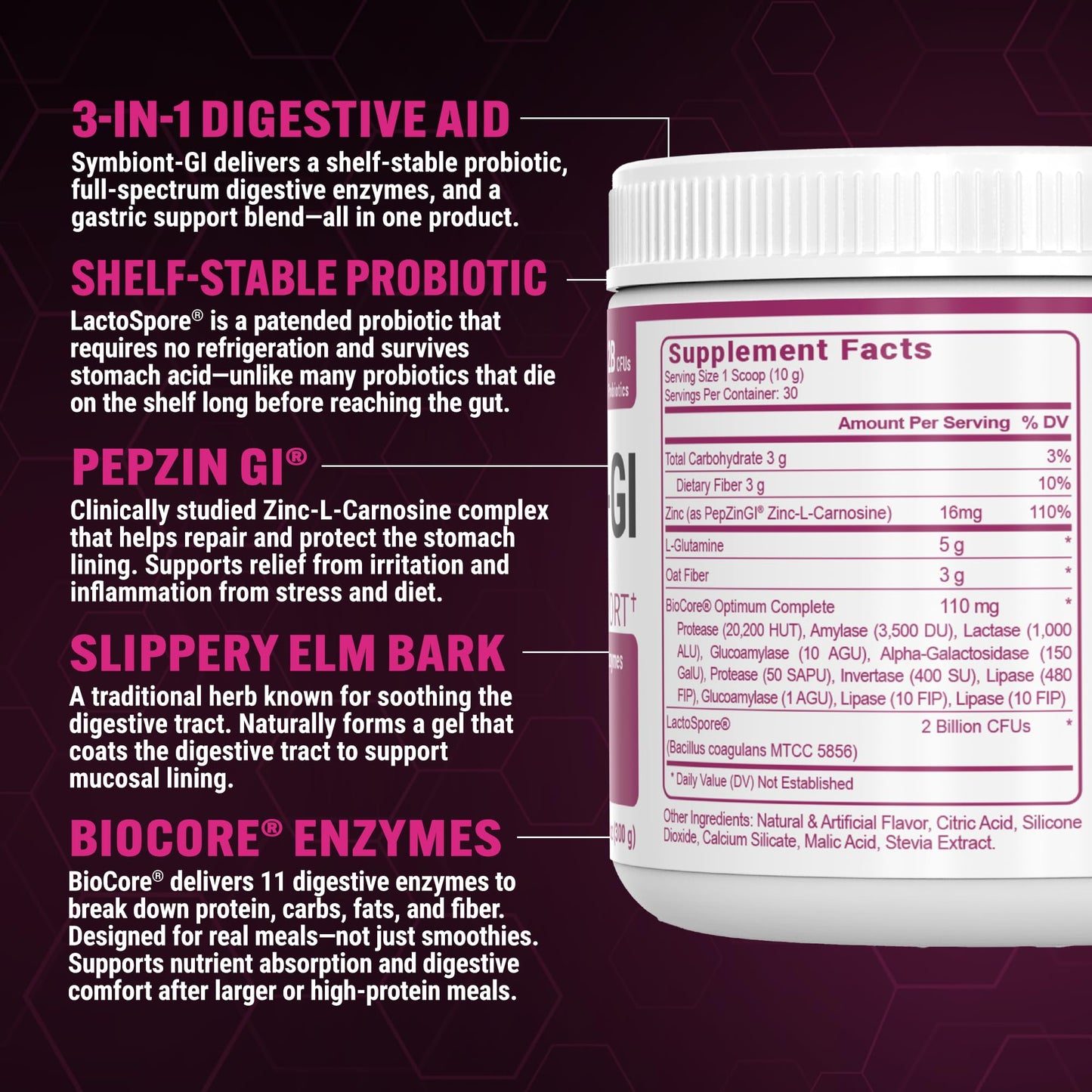 PEScience Complete-GI Gut Health Powder, Probiotics for Women and Men, Digestive Enzymes, Prebiotic Fiber, L-Glutamine - PrimeBioHealth - canada supplements