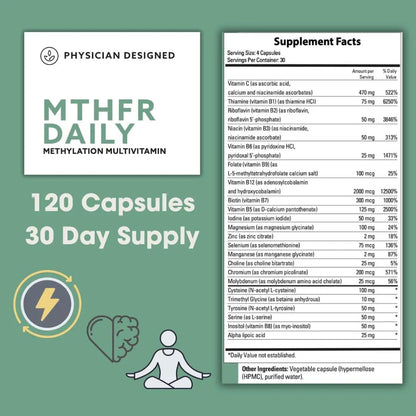 Physician Designed MTHFR Daily Multivitamin | Methylated Multivitamin for Men & Women | for Energy, Mood, & Heart | - PrimeBioHealth - canada supplements