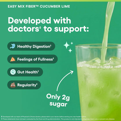 Physician's CHOICE Easy Mix Fiber for Digestive Health & Regularity - No Grit - Daily Prebiotic Soluble Fiber Powder Supplement - PrimeBioHealth - canada supplements