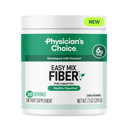 Physician's CHOICE Easy Mix Fiber for Digestive Health & Regularity - No Grit, Sugar Free, & Tasteless - PrimeBioHealth - canada supplements