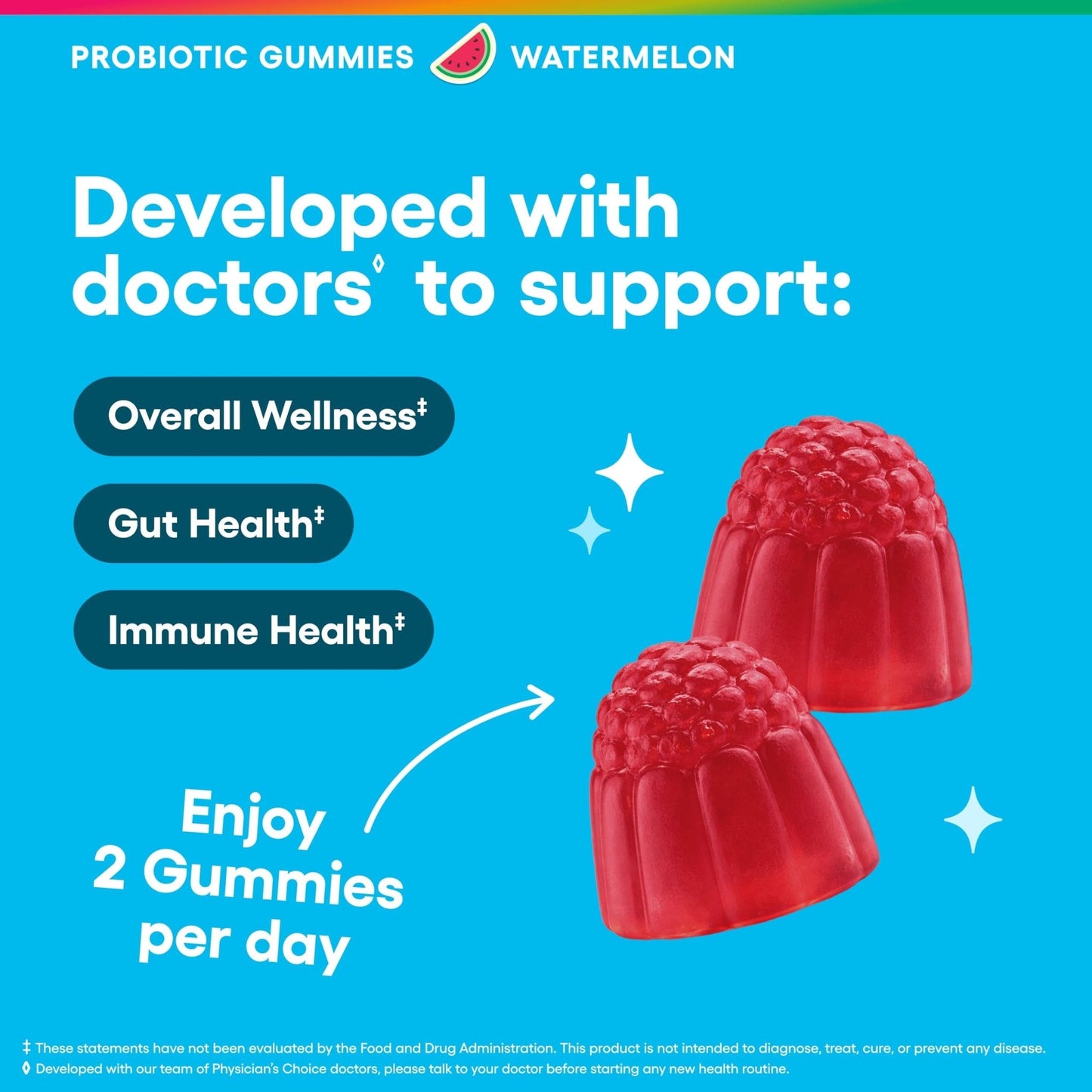 Physician's CHOICE Probiotic Gummies with Vitamin D & Prebiotic Fiber - Sugar Free - 1B CFUs of Clinically Studied Probiotic - Supports Immune & Gut Health - PrimeBioHealth - canada supplements
