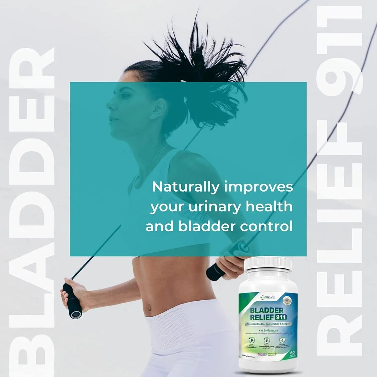 Phytage Labs Bladder Relief 911 Detoxifying Strength - for Men and Women Provides Bladder Support, 60 Veggie Capsules - 2 Pack - PrimeBioHealth - canada supplements