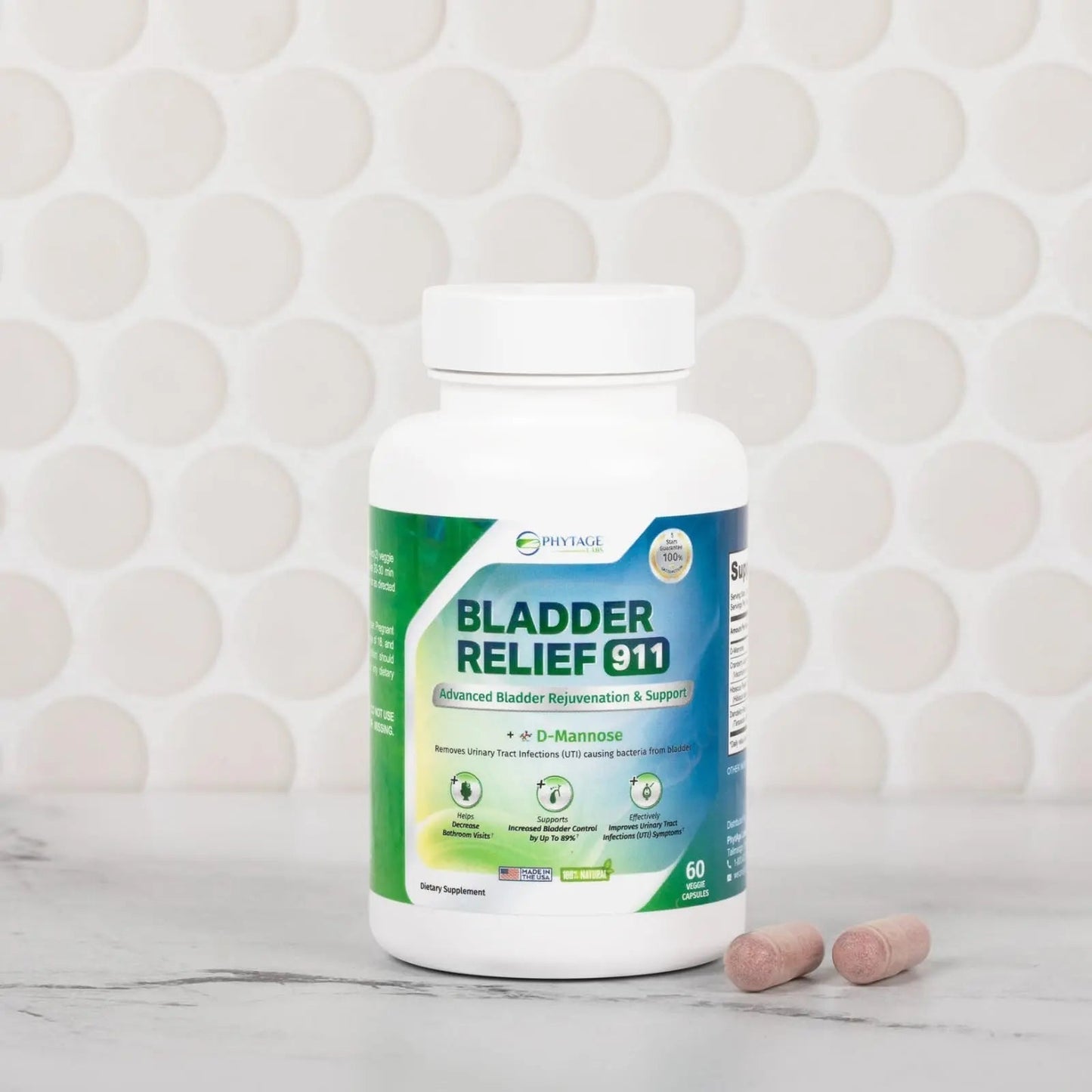 Phytage Labs Bladder Relief 911 Detoxifying Strength - for Men and Women Provides Bladder Support, 60 Veggie Capsules - 2 Pack - PrimeBioHealth - canada supplements