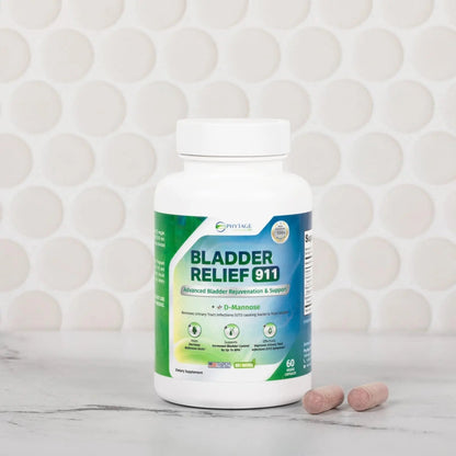 Phytage Labs Bladder Relief 911 Detoxifying Strength - for Men and Women Provides Bladder Support, 60 Veggie Capsules - 2 Pack - PrimeBioHealth - canada supplements