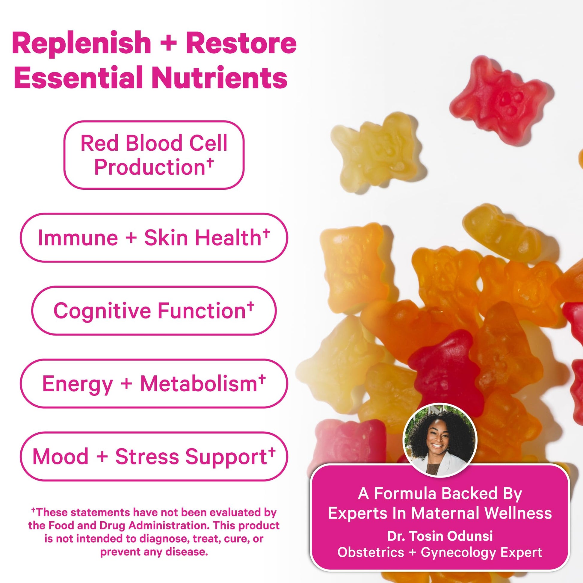 Pink Stork Total Postnatal Vitamin Gummies - Multivitamin for Postpartum Recovery and Lactation Support - Folic Acid, B6, and Vitamin C - PrimeBioHealth - canada supplements