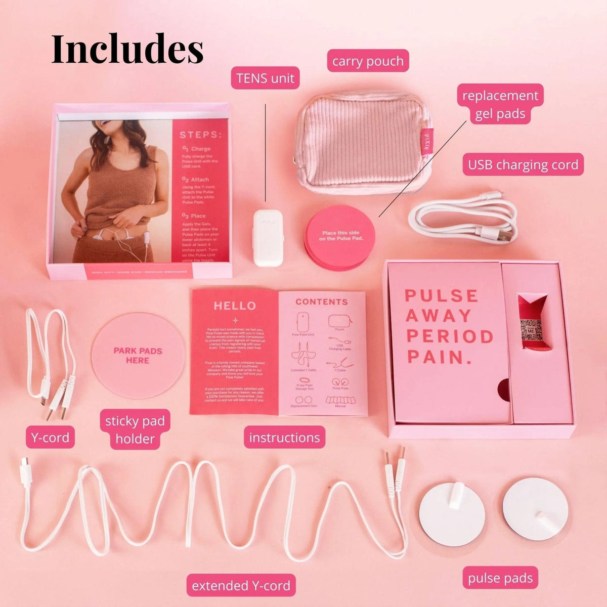 Pixie Period Pain Relief Device - Best PMS Relief Simulator with TENS Technology - Thinnest Wearable Tens Unit - Unnoticeable Under Clothes - Menstrual Cramp Comfort for Feminine Care - PrimeBioHealth - canada supplements