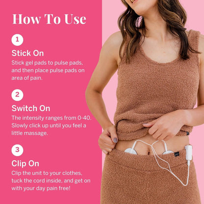 Pixie Period Pain Relief Device - Best PMS Relief Simulator with TENS Technology - Thinnest Wearable Tens Unit - Unnoticeable Under Clothes - Menstrual Cramp Comfort for Feminine Care - PrimeBioHealth - canada supplements