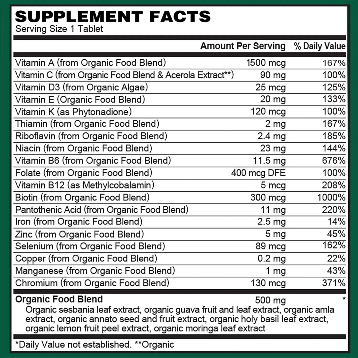 PlantFusion Organic Multivitamin for Women - One Daily Whole Food Blend Women's Multivitamin - Vegan - PrimeBioHealth - canada supplements