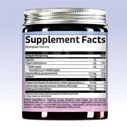 PMS Support Supplement for Women. Menstrual Relief Gummies to Target Hormonal Breakouts, Bloating, Period Cramps, & Mood Swings. Vegan, with Vitamin B6 & Lemon Balm, 60 Gummies - PrimeBioHealth - canada supplements