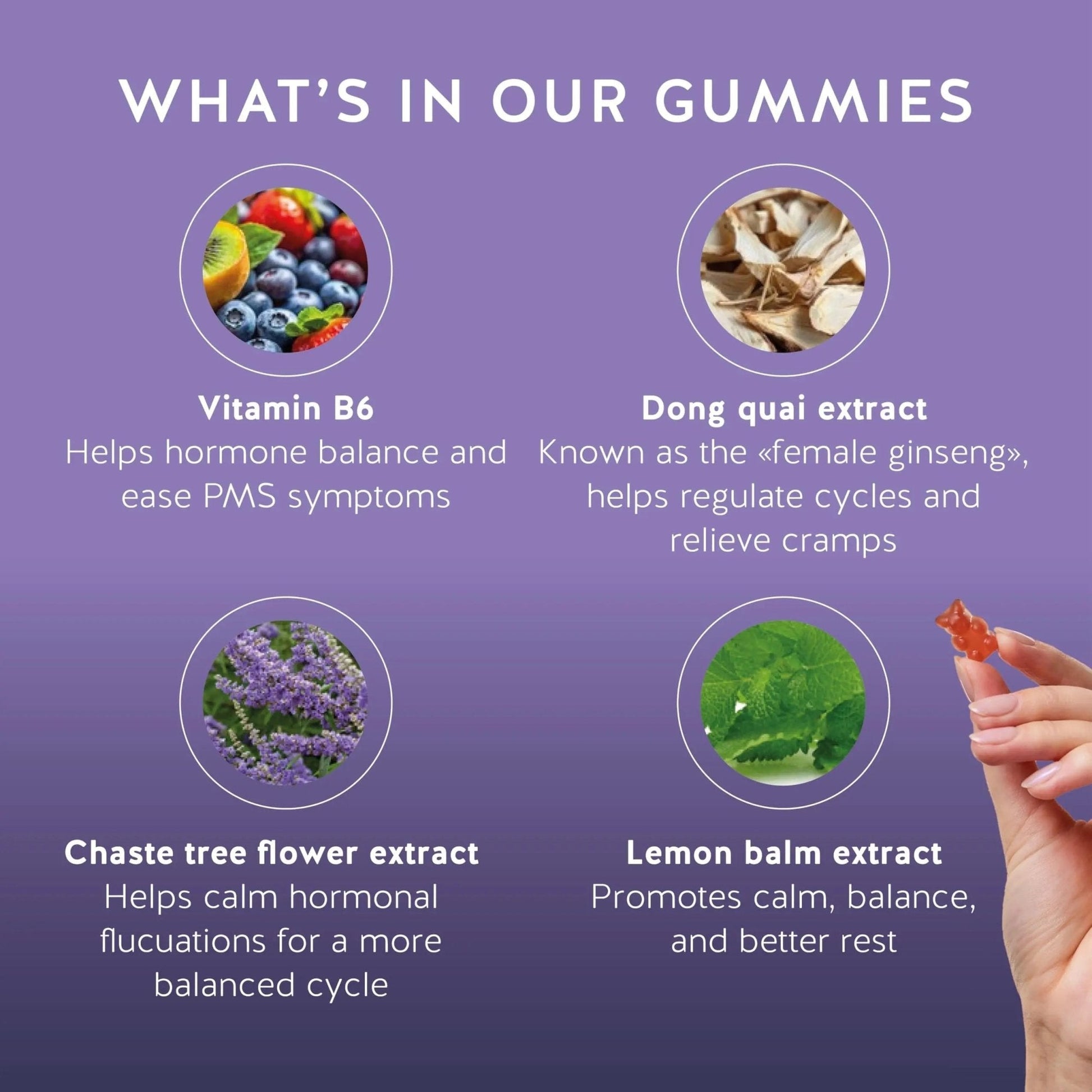 PMS Support Supplement for Women. Menstrual Relief Gummies to Target Hormonal Breakouts, Bloating, Period Cramps, & Mood Swings. Vegan, with Vitamin B6 & Lemon Balm, 60 Gummies - PrimeBioHealth - canada supplements