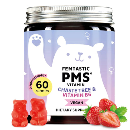 PMS Support Supplement for Women. Menstrual Relief Gummies to Target Hormonal Breakouts, Bloating, Period Cramps, & Mood Swings. Vegan, with Vitamin B6 & Lemon Balm, 60 Gummies - PrimeBioHealth - canada supplements