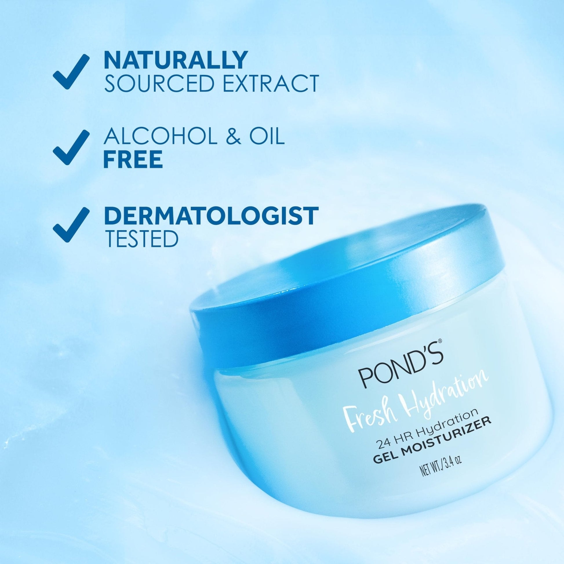 POND’S Fresh Hydration Gel Moisturizer – 24 HR Hydration with Vitamin E, Hyaluronic Acid & Vitamin B3 – Alcohol & Oil - PrimeBioHealth - canada supplements