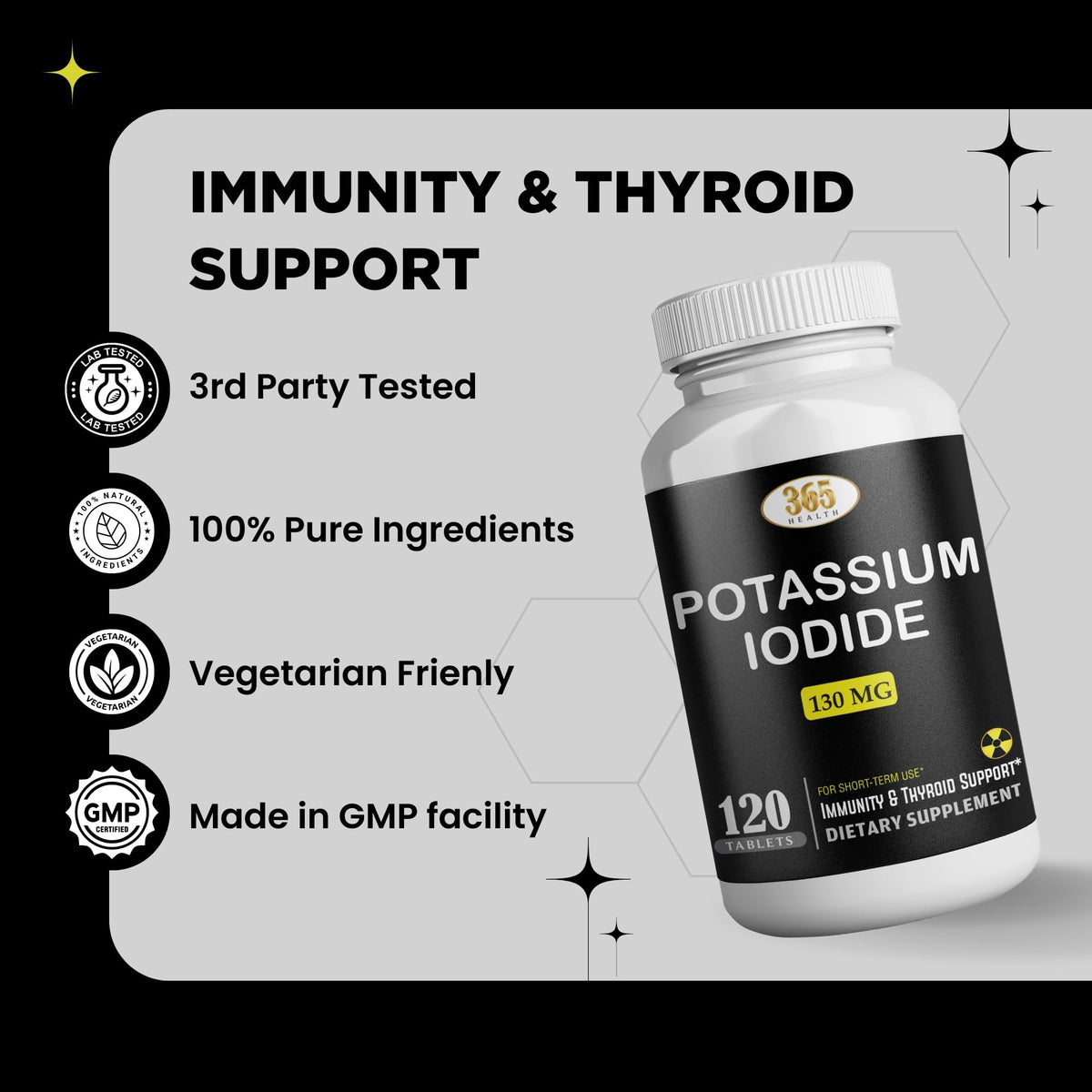 Potassium Iodide130 mg - KI Tablets- Potassium130 mg - USA Made Potassium Iodine Pills YODO Naciente - PrimeBioHealth - canada supplements