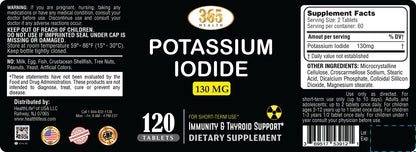 Potassium Iodide130 mg - KI Tablets- Potassium130 mg - USA Made Potassium Iodine Pills YODO Naciente - PrimeBioHealth - canada supplements