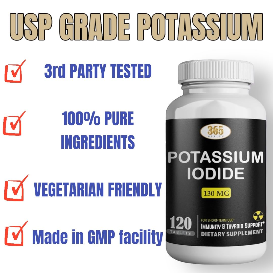 Potassium Iodide130 mg - KI Tablets- Potassium130 mg - USA Made Potassium Iodine Pills YODO Naciente - PrimeBioHealth - canada supplements
