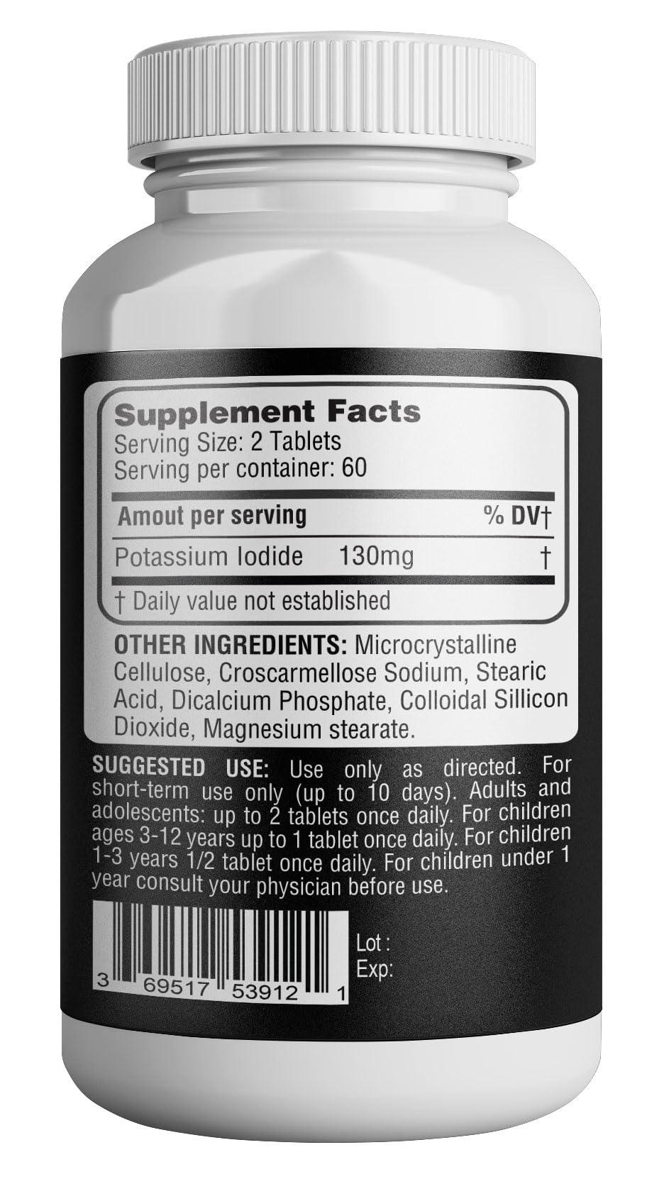 Potassium Iodide130 mg - KI Tablets- Potassium130 mg - USA Made Potassium Iodine Pills YODO Naciente - PrimeBioHealth - canada supplements