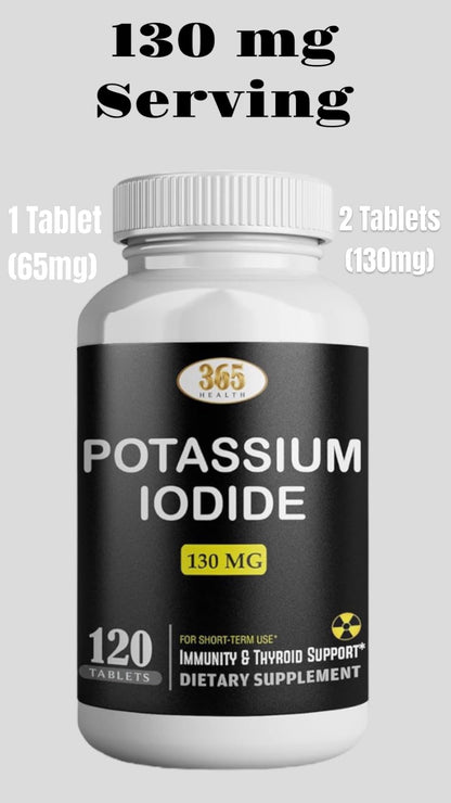 Potassium Iodide130 mg - KI Tablets- Potassium130 mg - USA Made Potassium Iodine Pills YODO Naciente - PrimeBioHealth - canada supplements