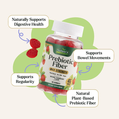 Prebiotic Fiber Gummies - 4g Dietary Fiber Per Serving - Extra Strength Daily Supplement for Adults - Tasty Strawberry Flavor - Plant Based Digestive - PrimeBioHealth - canada supplements