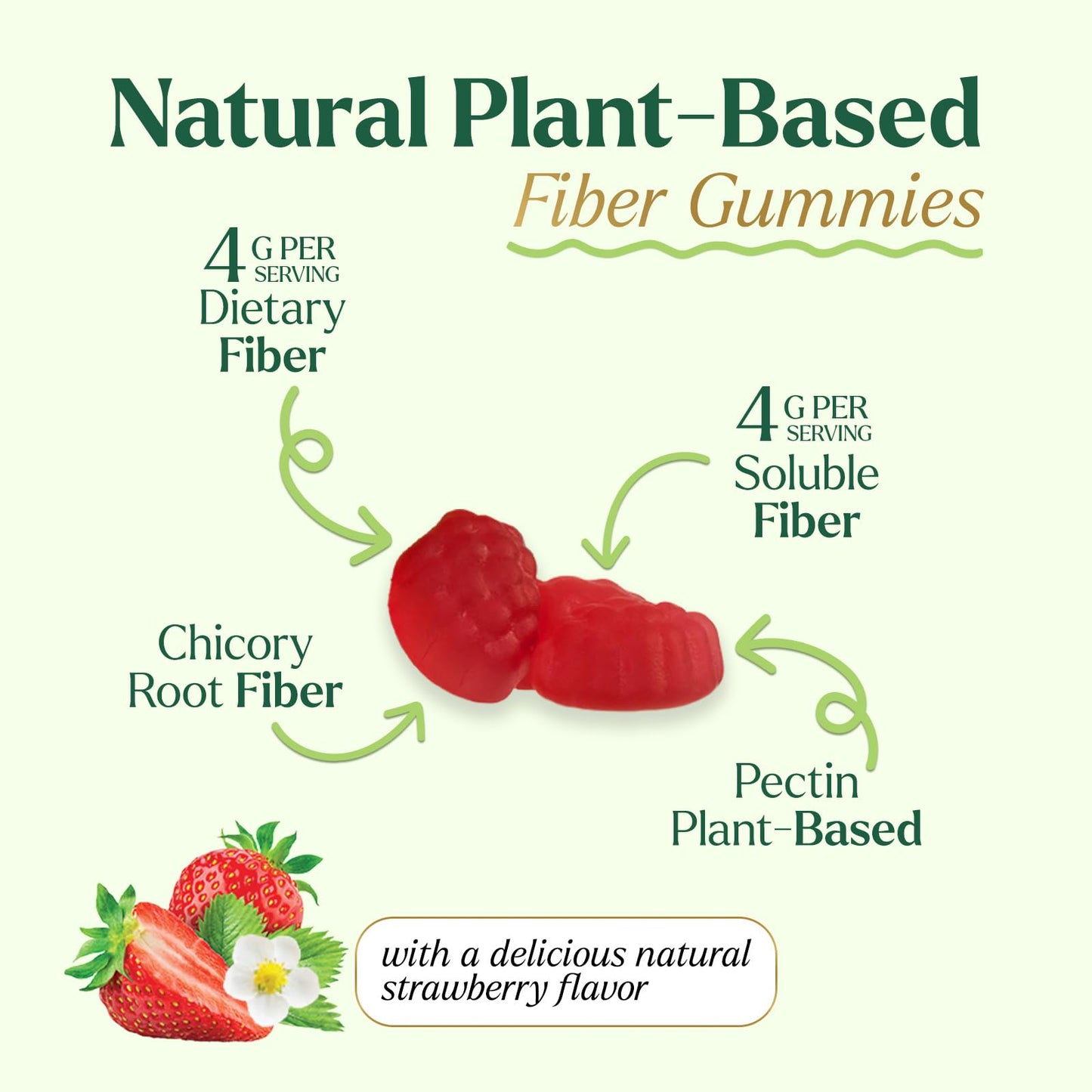 Prebiotic Fiber Gummies - 4g Dietary Fiber Per Serving - Extra Strength Daily Supplement for Adults - Tasty Strawberry Flavor - Plant Based Digestive - PrimeBioHealth - canada supplements