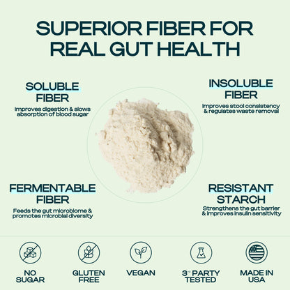 Prebiotic Fiber Supplement for Women & Men – 6g Prebiotic Fiber Powder – Daily Blend for Gut Health, Bloating, Regular Digestion & Energy – Soluble & Insoluble, - PrimeBioHealth - canada supplements